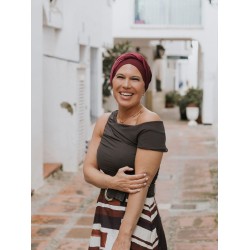 Hat Lucia Duo Merlot - chemo hat / alopecia headwear