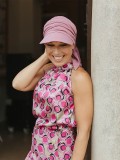 Pet Sofia Oud Roze- chemo pet met sjaal van Felice Headwear