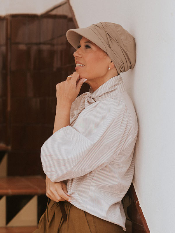 Chemo pet dames chemo mutsjes - Pet Sonia Grijs khaki