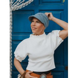 Chemo pet dames chemo mutsjes - Pet Sonia blue denim
