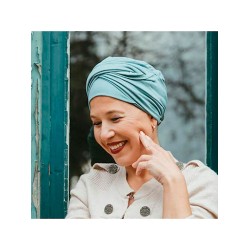 Top Susan Smoke Blue - chemo mutsje /  alopecia hoofdbedekking Chemo mutsjes winkel - Top Susan Smoke Blue - chemomutsjes Mooihoofd