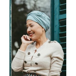 Top Susan Smoke Blue - chemo mutsje /  alopecia hoofdbedekking Chemo mutsjes winkel - Top Susan Smoke Blue - chemomutsjes Mooihoofd