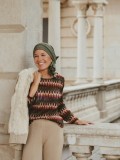 Headscarf Tania- Olive Green - chemo headwear / alopecia headscarf