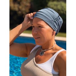 Swim cap Steel Blue - chemo headwear / alopecia headwear