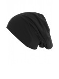 Top beanie  jersey 10285 zwart - chemo mutsje zwart / alopecia mutsje
