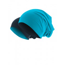 Beanie Reversible - Turquoise & Navy - chemo mutsje / alopecia mutsje Goedkope chemo mutsjes Beanie Reversible - Turquoise & Navy - chemo mutsje / alopecia mutsje