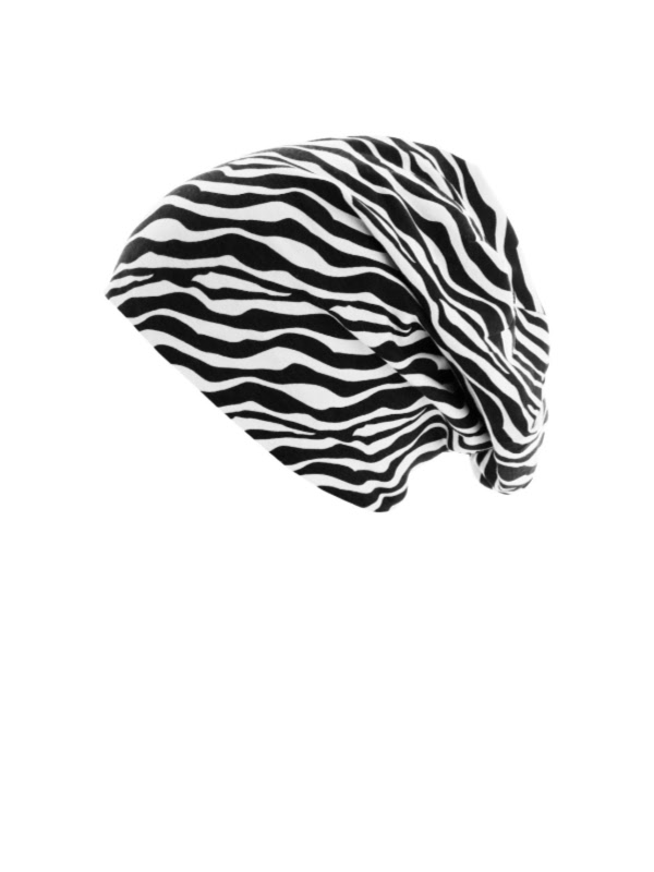 Beanie printed zebra - chemo mutsje / alopecia mutsje