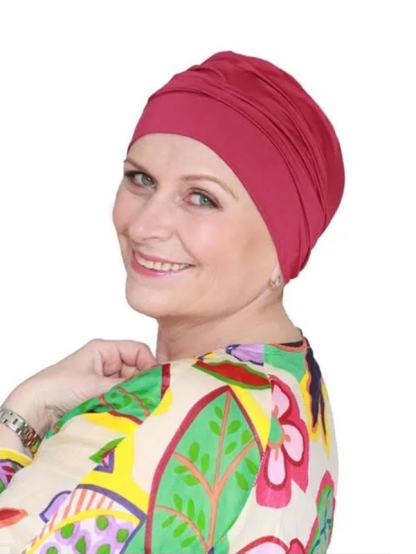 Comfortabel mutsje Iris Fuchsia - chemotherapie mutsje / alopecia mutsje