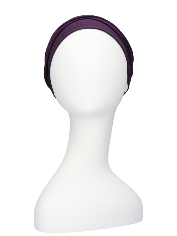 Comfortable hat Iris Aubergine - chemo hat / alopecia hat