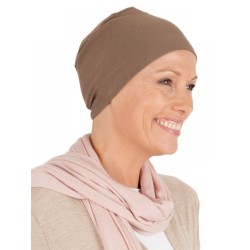 Nachtmutsje Elisa Taupe - chemo mutsje / alopecia mutsje Chemo slaapmuts Elisa Taupe - chemo mutsjes Lookhatme / alopecia mutsje