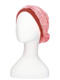 Chemo mutsjes met sjaal Lookhatme - Top Mano Rood wit glitter - chemo mutsje / alopecia mutsje