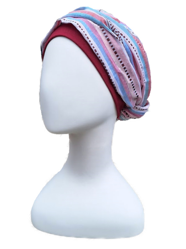 hippe chemo mutsjes chemo sjaaltjes - Top Mano Ikat Pink