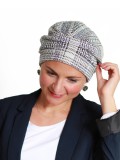 Mutsje Maya wit patroon - mutsje voor chemo / alopecia mutsje Mutsje Maya wit patroon - mutsje voor chemo / alopecia mutsje