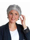 Mutsje Maya wit patroon - mutsje voor chemo / alopecia mutsje Mutsje Maya wit patroon - mutsje voor chemo / alopecia mutsje