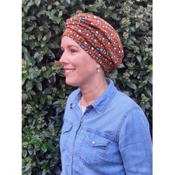 Mutsje Maya brown Multicolour - chemo mutsje / alopecia mutsje Mutsje Maya Brown Multicolour  - chemo mutsjes  mooi hoofd