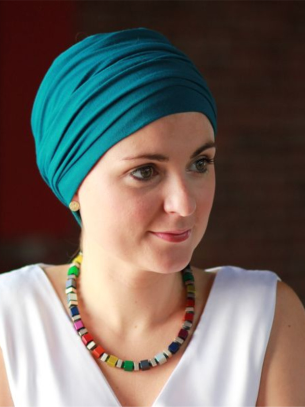 Top Noa turquoise - chemotherapie mutsje / alopecia mutsje
