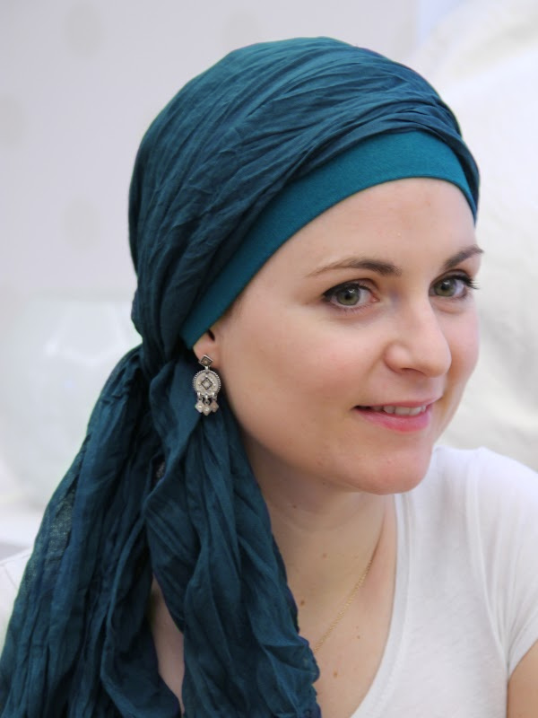 Scarf-hat New Delhi Petrol - chemo headscarf / alopecia scarf