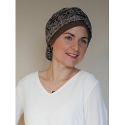 Scarf-hat New Delhi Shiny Brown - chemo headscarf / alopecia scarf Scarf-hat New Delhi Shiny Brown - chemo headscarf / alopecia scarf