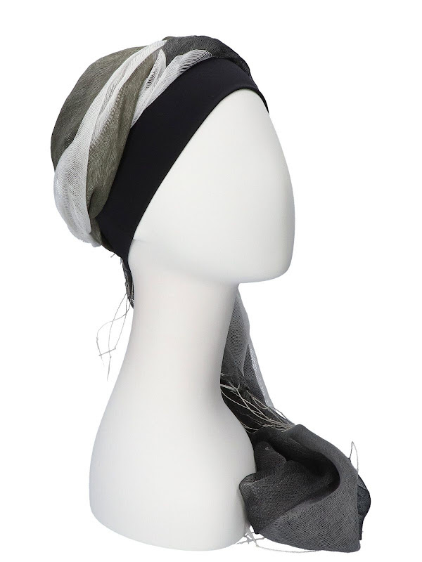 Scarf-band black and white - chemo headwear summer