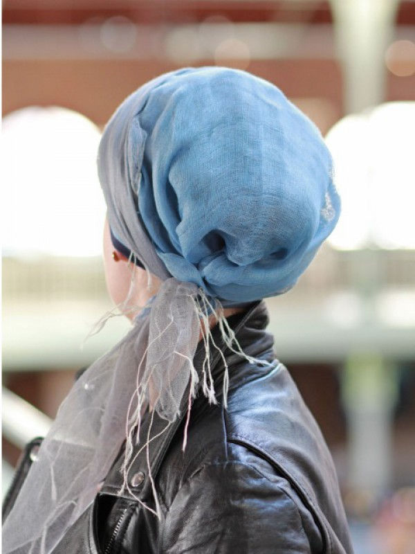 Scarf-hat Denim - chemo scarf