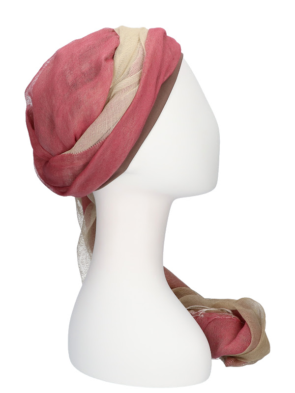 Sjaalmutsje Pink - hoofdbedekking na chemo of alopecia sjaal