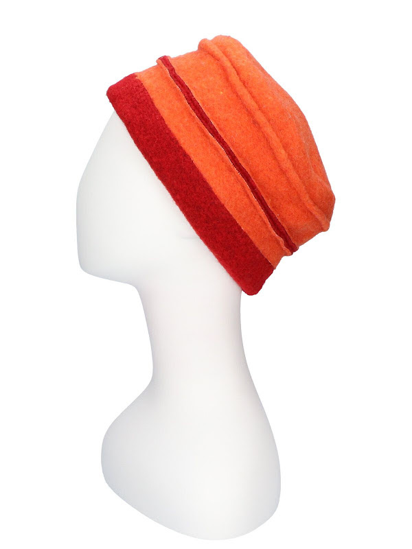 chemo mutsjes winkel - Mutsje Zoë Oranje/Rood - chemo muts winter