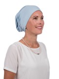 Top Tio lichtblauw - chemomuts / alopecia headwear