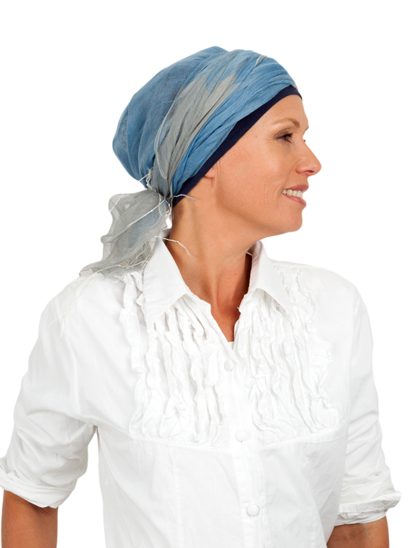 Scarf-band jeans - chemo headwear summer